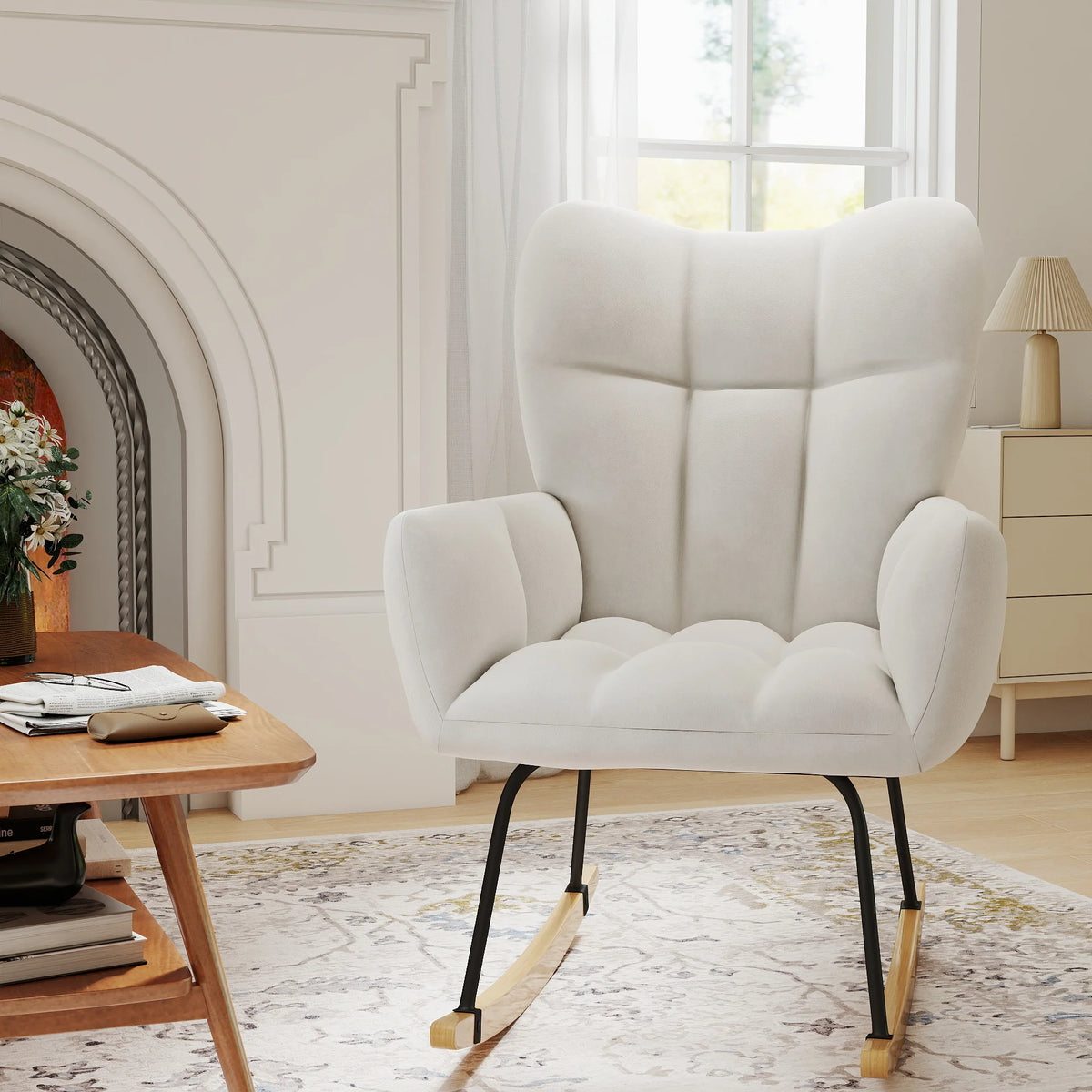 TUAREX High-Back Nursery Glider Rocker