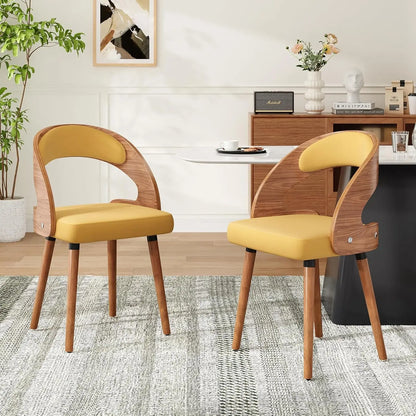 Farini Upholstered Wood Dining Chairs, Set of 2