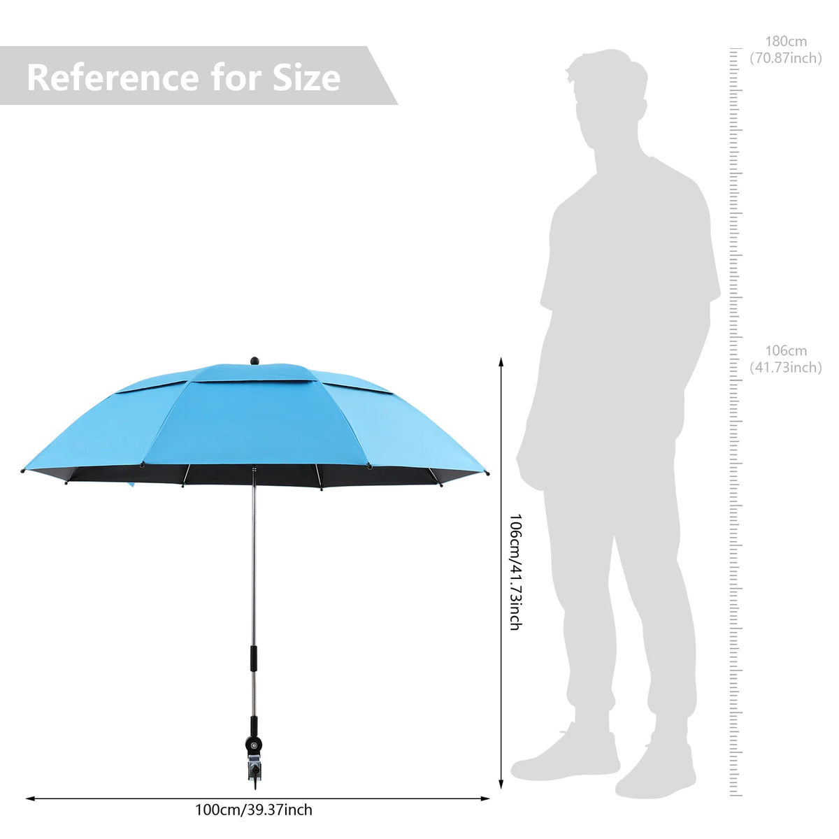 2-Pack Adjustable Beach Chair Umbrellas