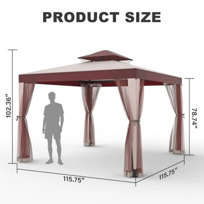 10x10 Patio Gazebo with Mosquito Netting