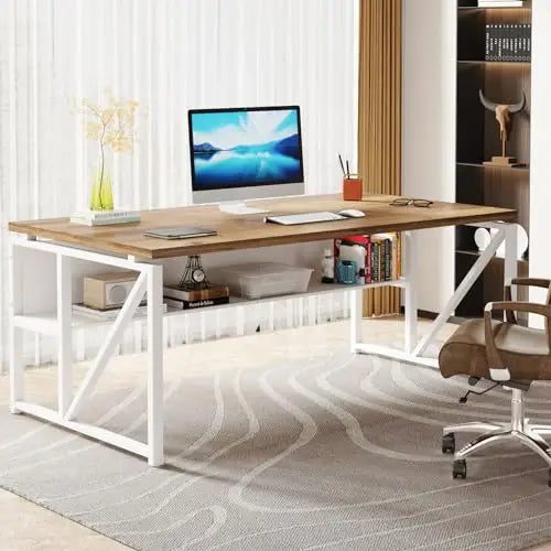 63" Computer Desk with Storage Shelf