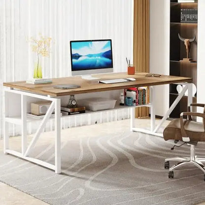 63" Computer Desk with Storage Shelf