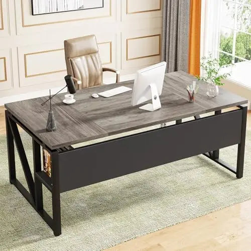 63" Computer Desk with Storage Shelf