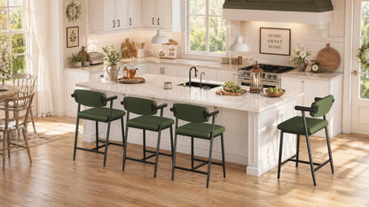 Bar Stools with Arms & Footrest, Set of 2