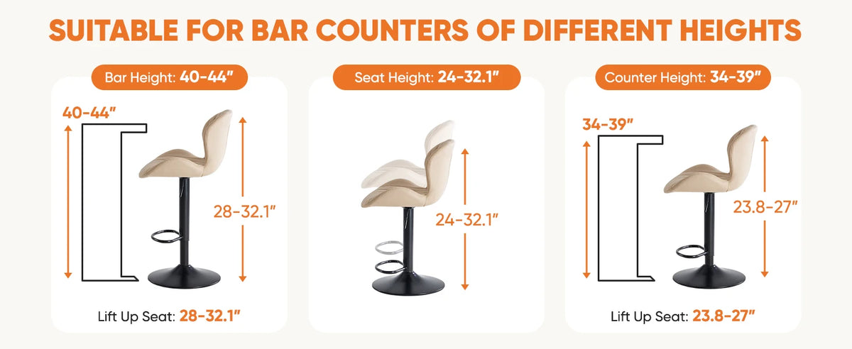 Swivel Fabric Bar Stools, Set of 4
