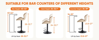 Swivel Fabric Bar Stools, Set of 4