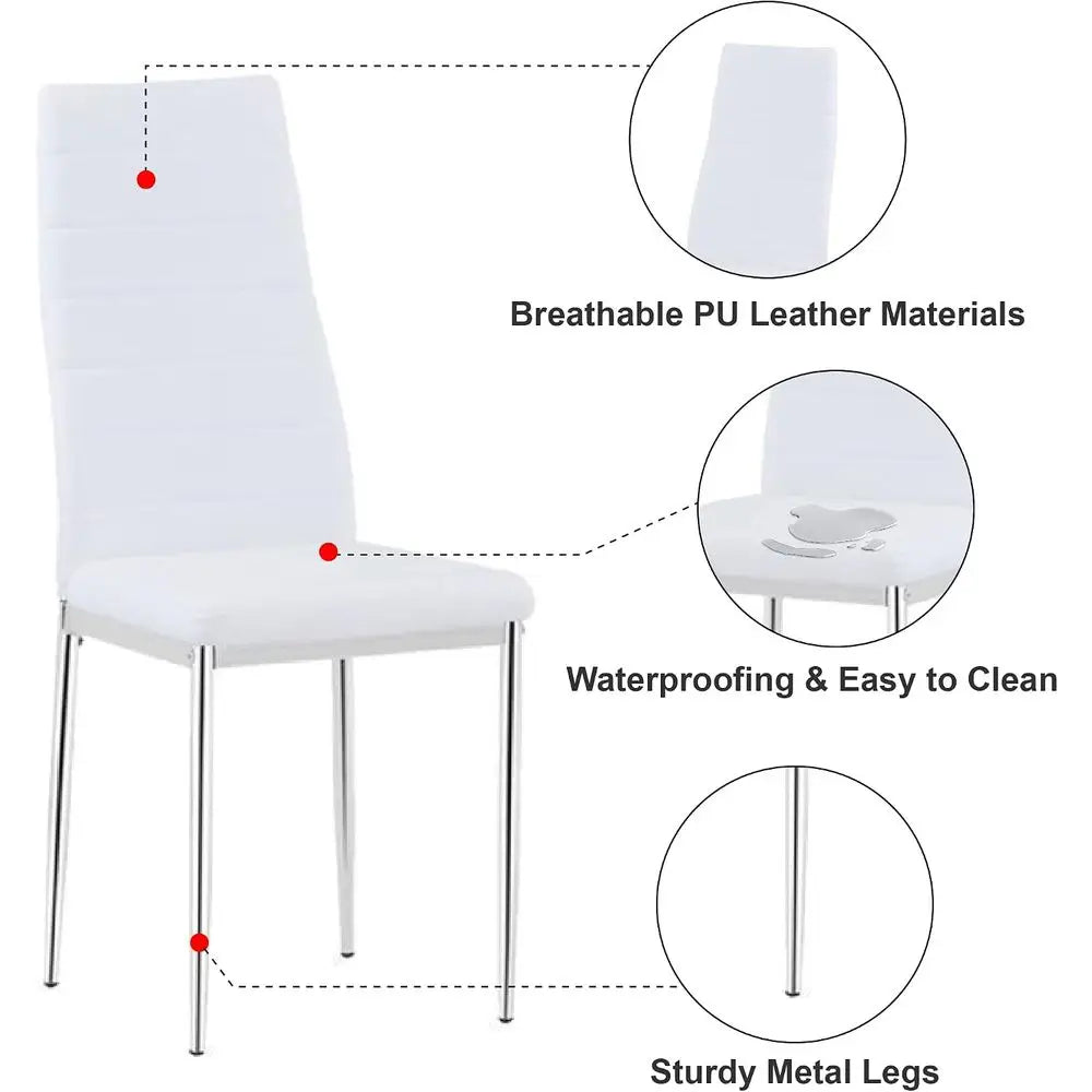 5-Piece Glass Dining Table Set for 4