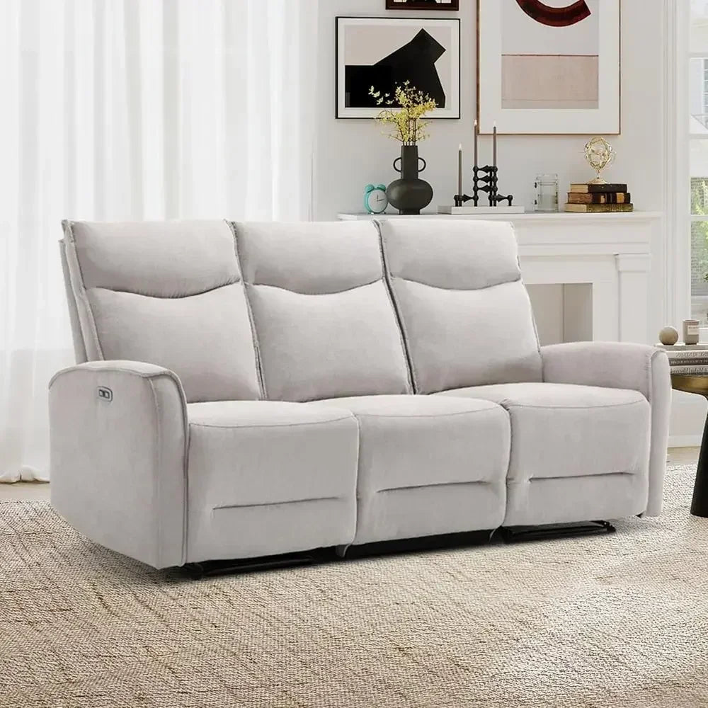 80in Grey Electric Reclining Sofa