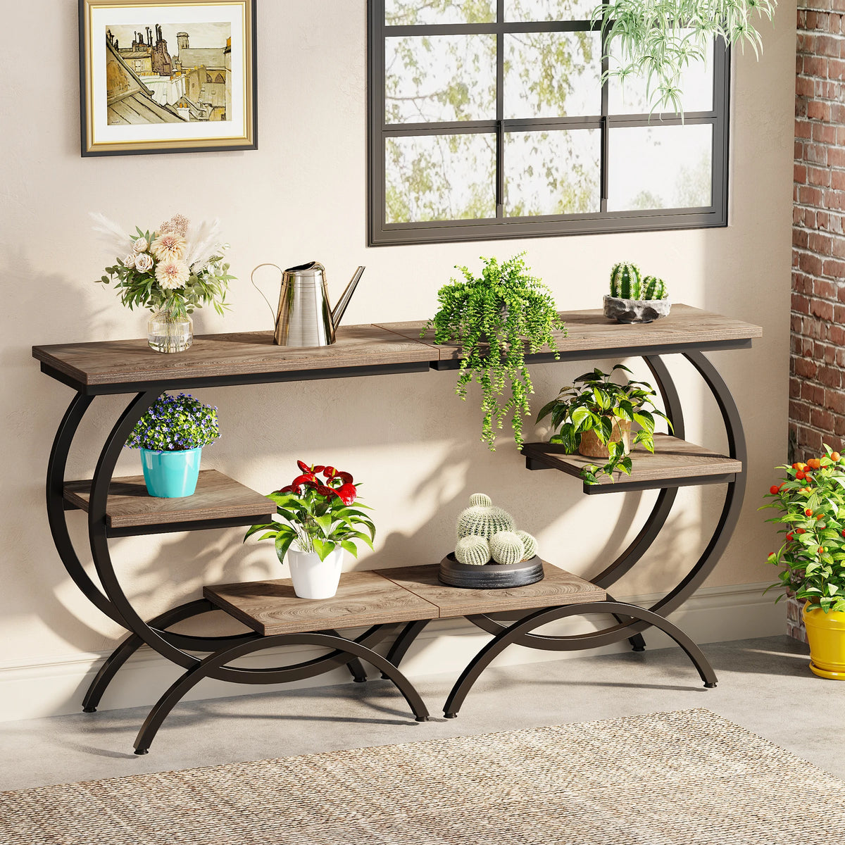 Tribesigns C-Shaped Industrial End Table