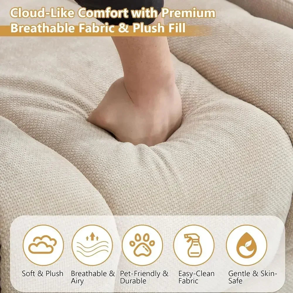 Chenille Reclining 3-Seat Sofa