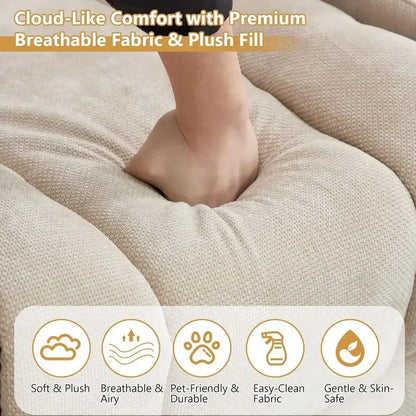 Chenille Reclining 3-Seat Sofa