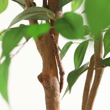 Artificial Ficus Tree | Fake Potted Plant with Natural Wood Trunk