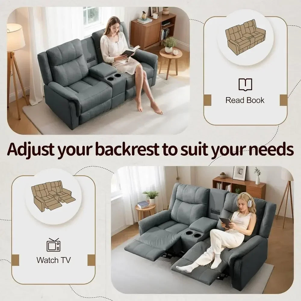 Reclining Loveseat with USB & Cup Holders