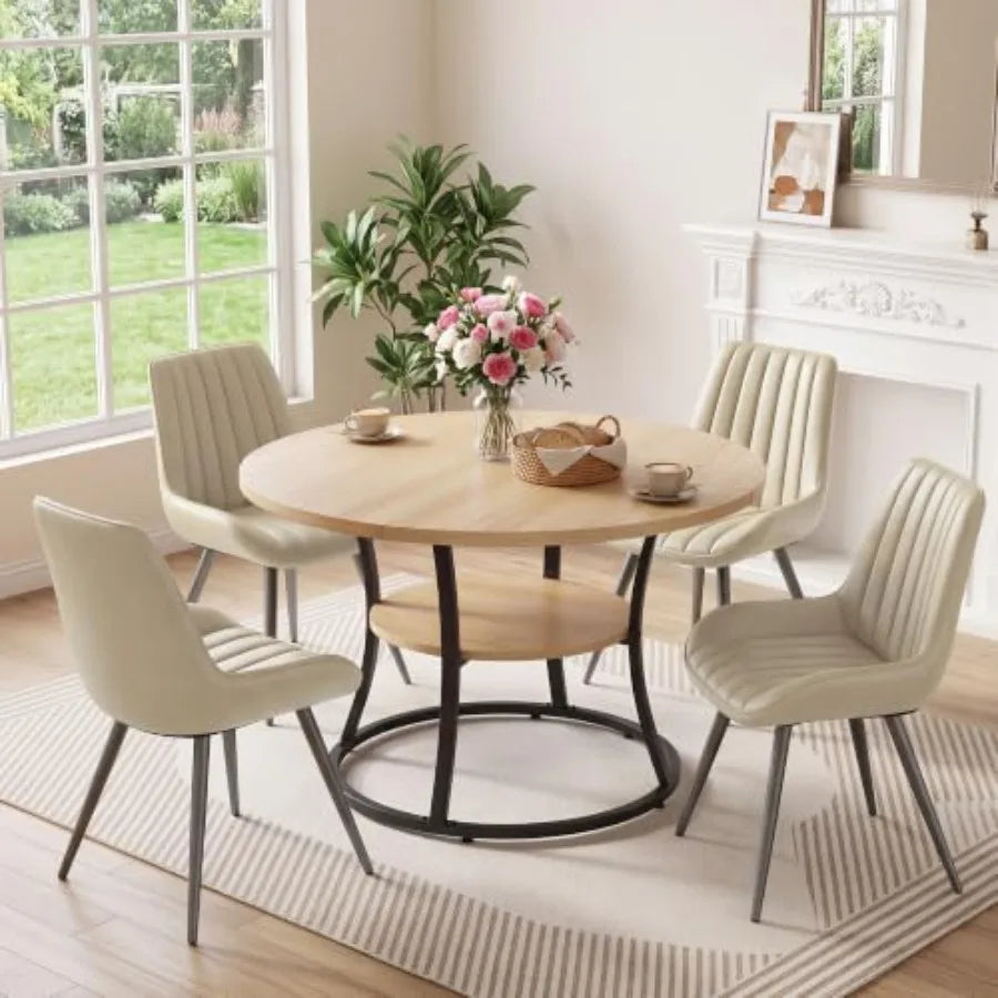 47" Round Dining Table Set for 4