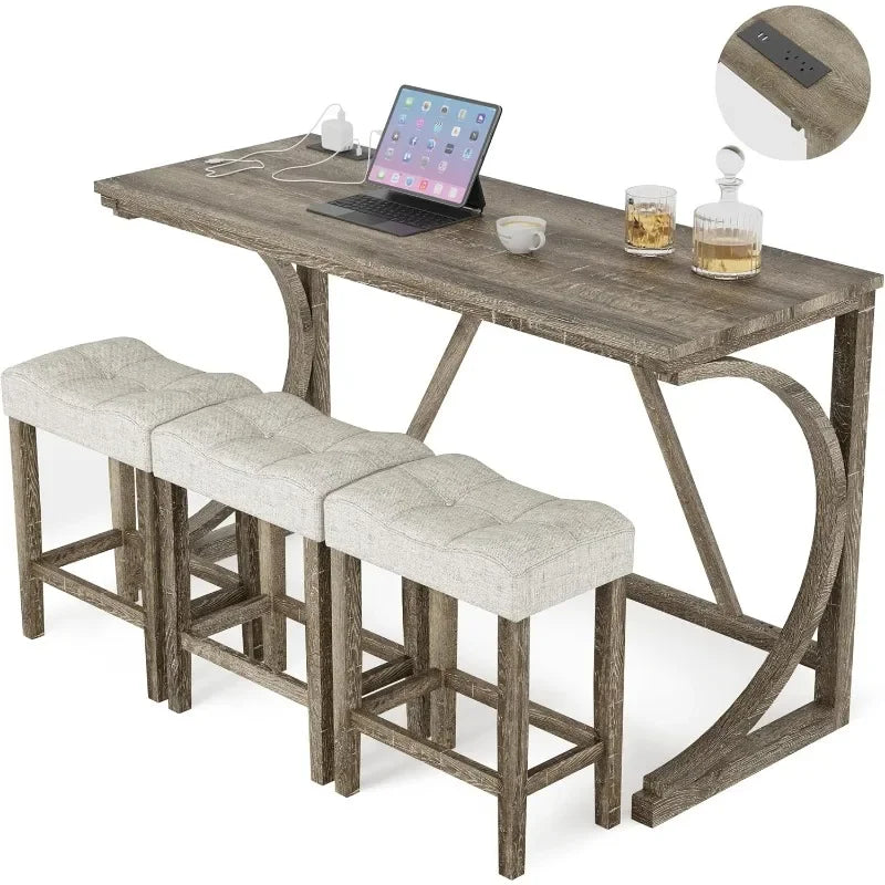 Counter Height Bar Table Set with Stools