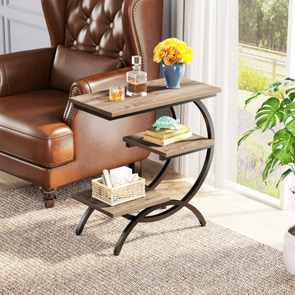 Tribesigns C-Shaped Industrial End Table