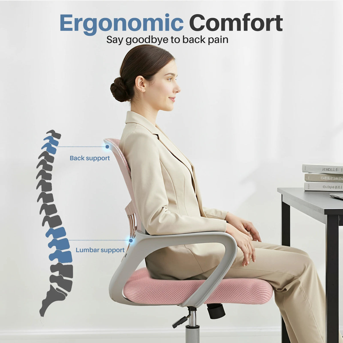 MCQ Ergonomic Office Chair, Mid Back