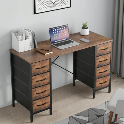 JHK 47" Computer Desk with 8 Drawers