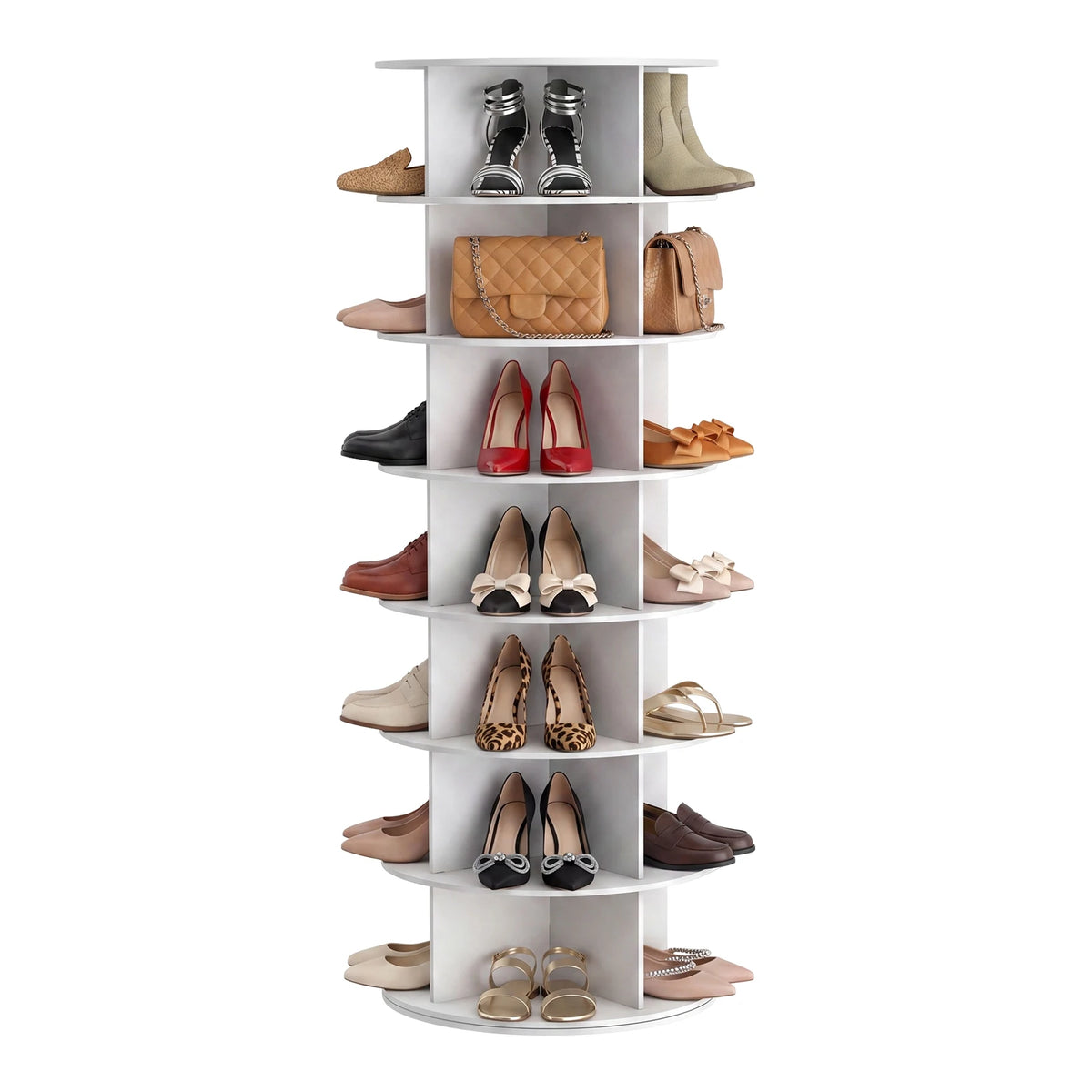 7-Tier Rotating Shoe Rack Tower