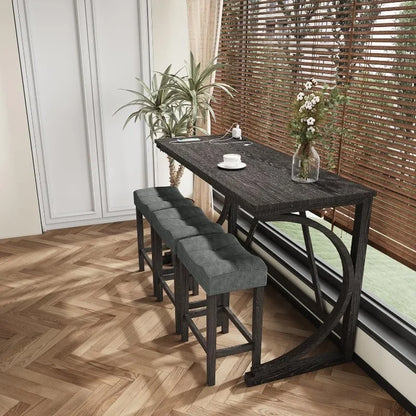 Counter Height Bar Table Set with Stools