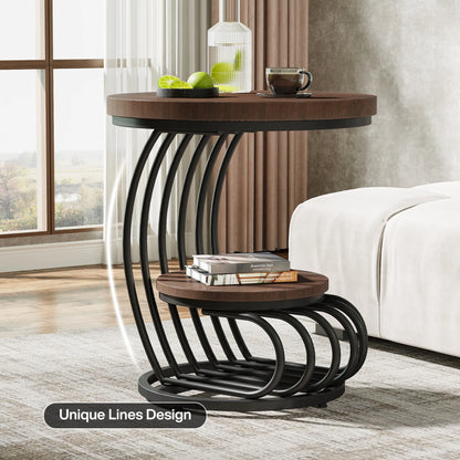 Tribesigns Round End Table, Faux Marble