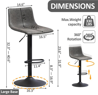 Swivel Counter Height Bar Stools, Set of 2