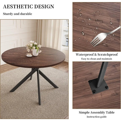 45.3" Round Dining Table Set for 4