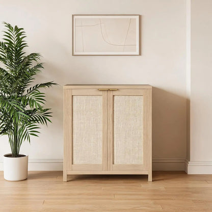 Rattan Door Storage Cabinet, Sideboard