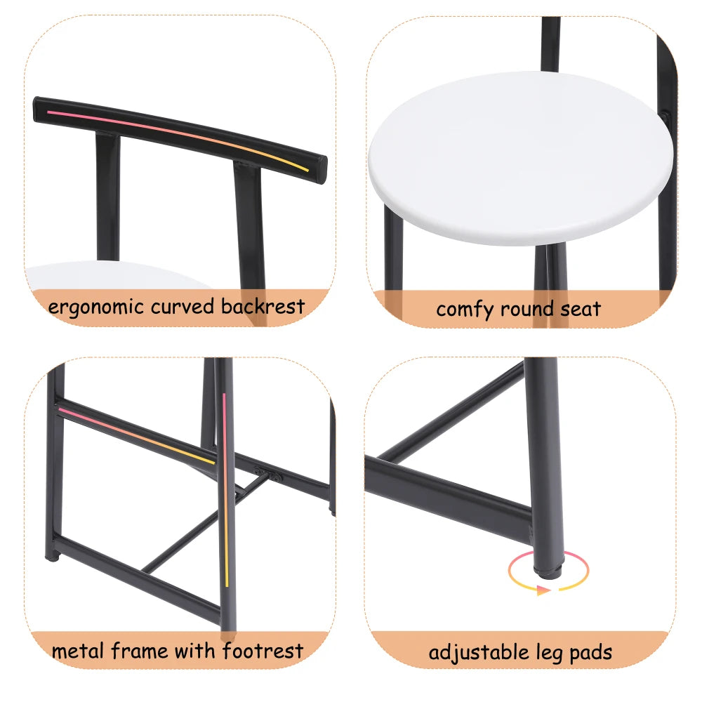 Orraves Metal Counter Bar Stools, Set of 3