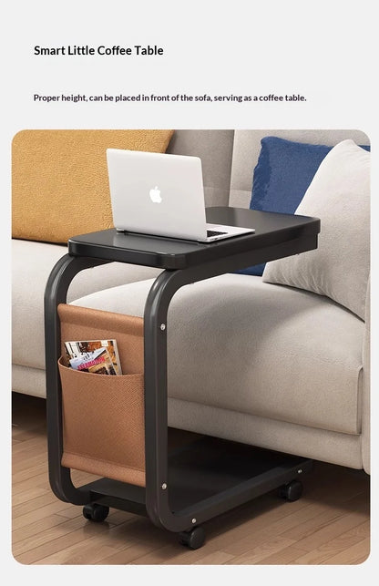 Mobile Coffee Side Table, Height Adjustable
