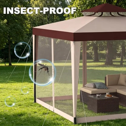 10x10 Patio Gazebo with Mosquito Netting