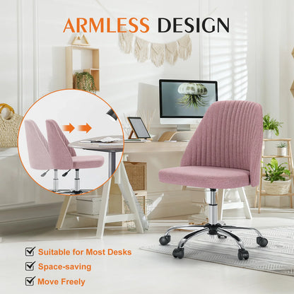 JHK Armless Vanity Swivel Desk Chair