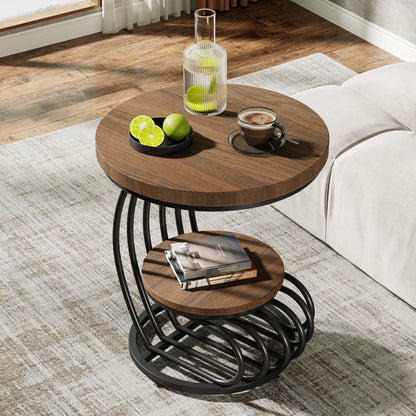Tribesigns Round End Table, Faux Marble