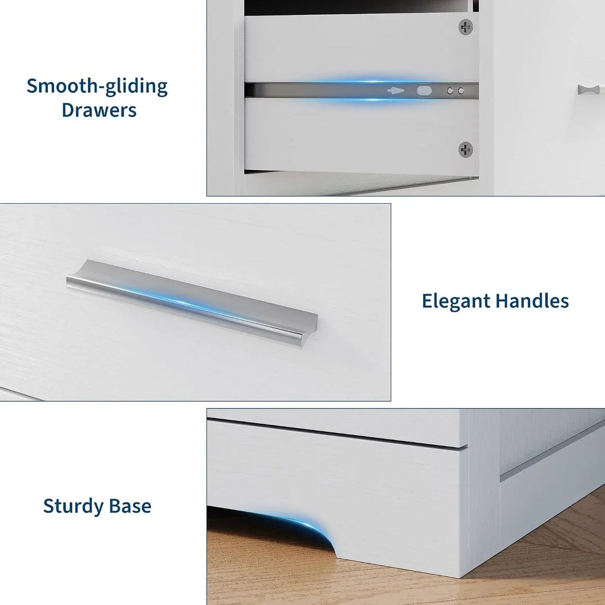 6-Drawer Wood Dresser with Metal Handles