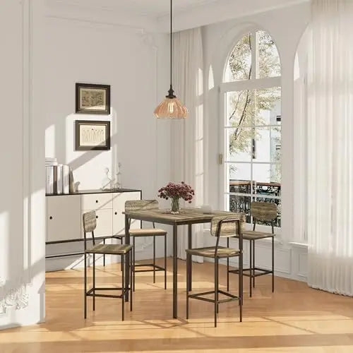 5-Piece Industrial Dining Table Set