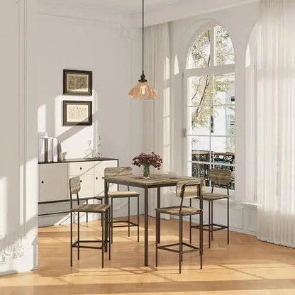 5-Piece Industrial Dining Table Set