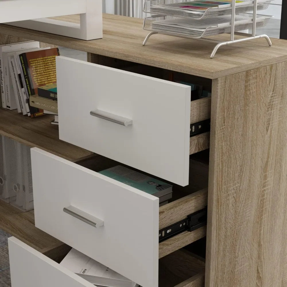 55" L-Shaped Corner Computer Desk