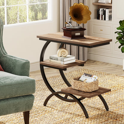 Tribesigns C-Shaped Industrial End Table