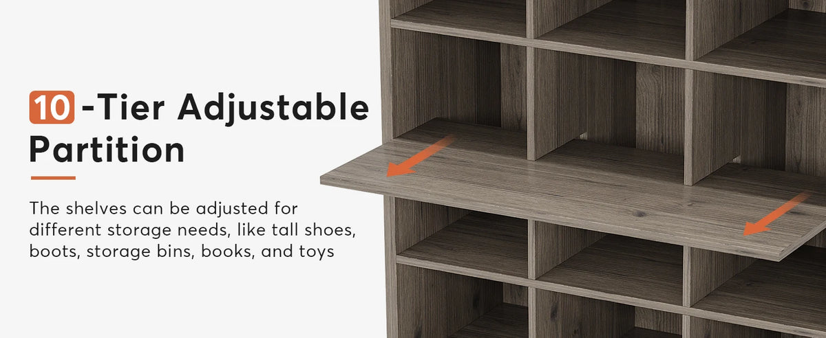 Tribesigns 8-Tier Wood Shoe Cabinet