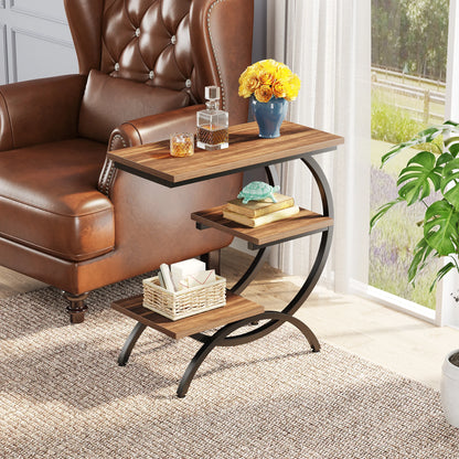 Tribesigns C-Shaped Industrial End Table