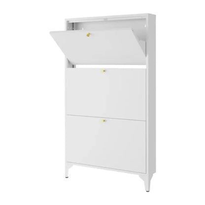 Metal Shoe Cabinet with Flip Drawers
