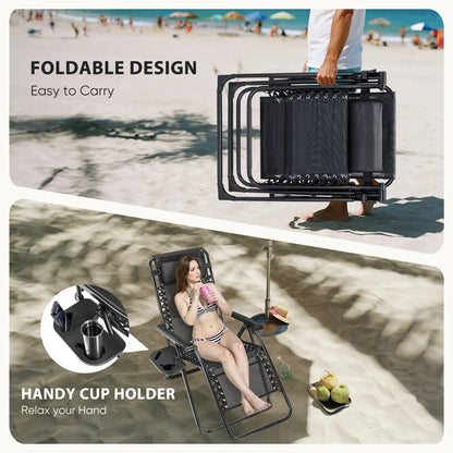 JHK Zero Gravity Lounge Chair with Cup Holder