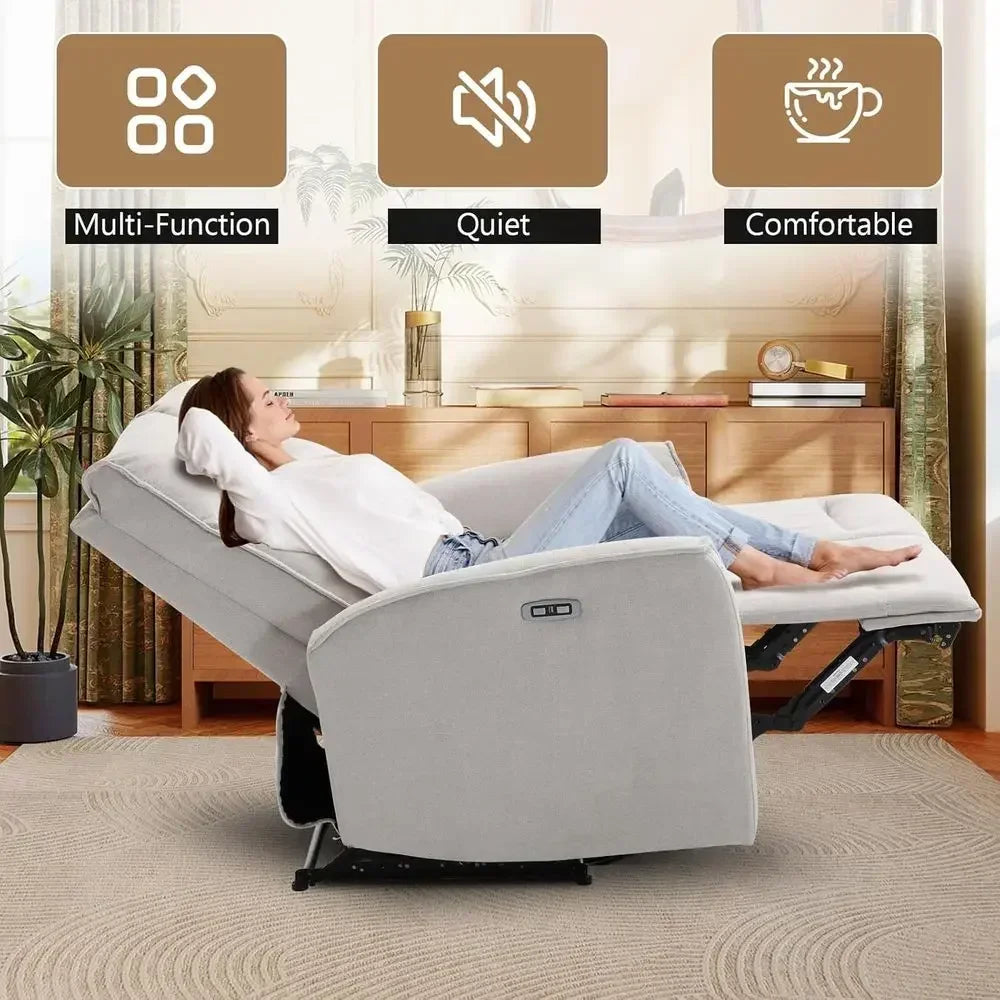80in Grey Electric Reclining Sofa