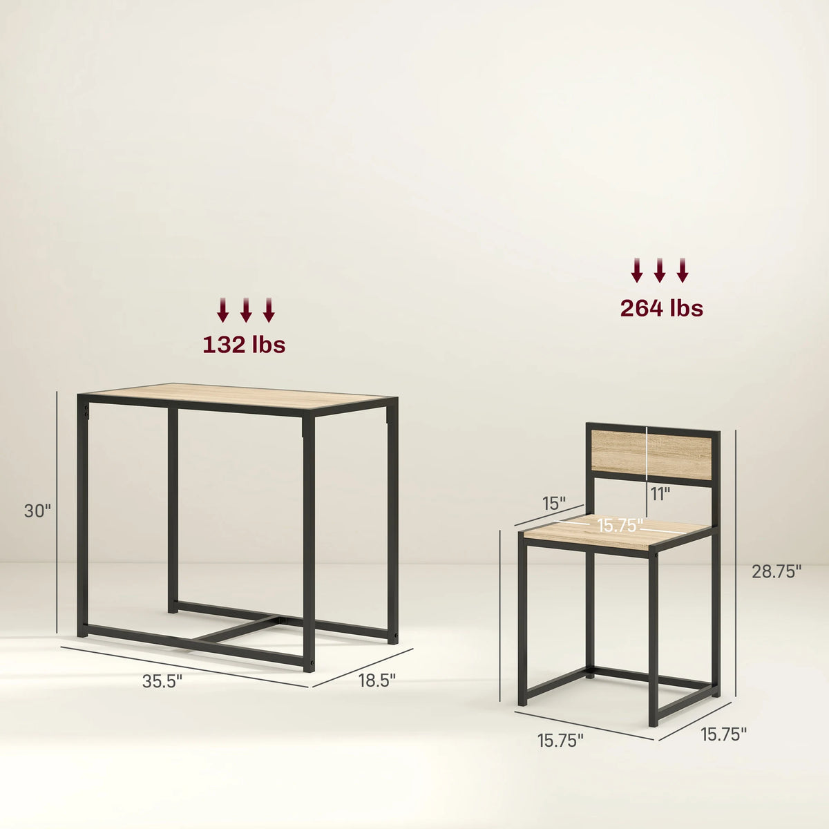 Homcom Compact Dining Table Set for 2