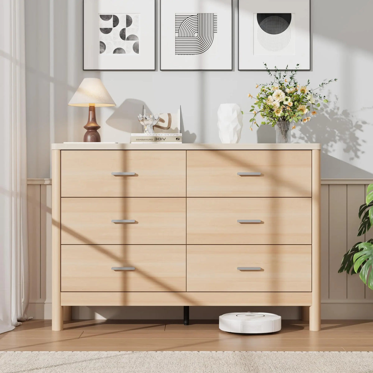 6 Drawer Wooden Dresser