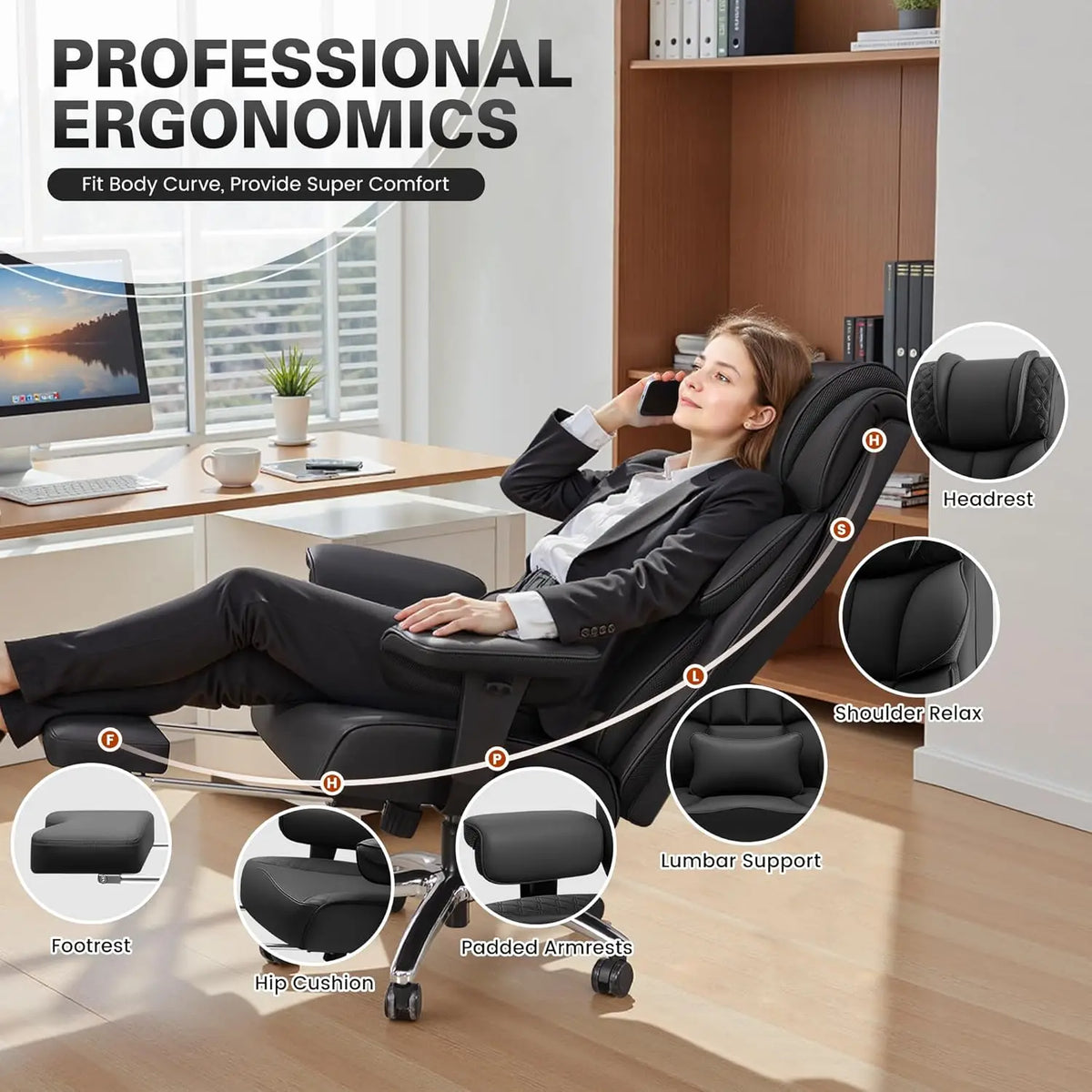 Big & Tall Leather Gaming Office Chair