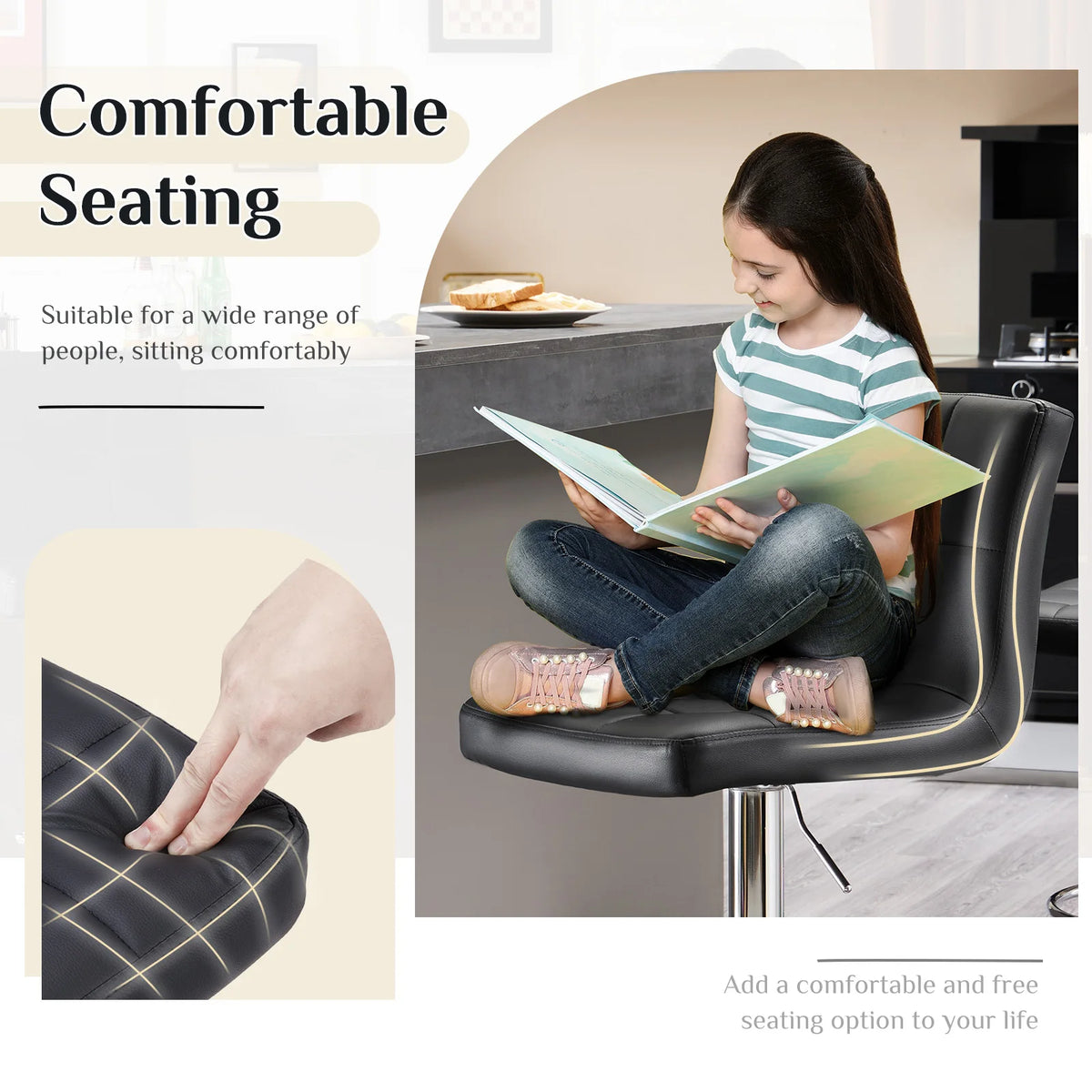 MCQ 360° Swivel Office Chair, PU Leather