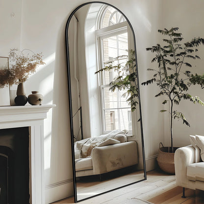Full Length Floor Mirror with Stand, 58"x18"
