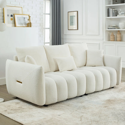 79.5in Teddy Fabric 3-Seater Sofa