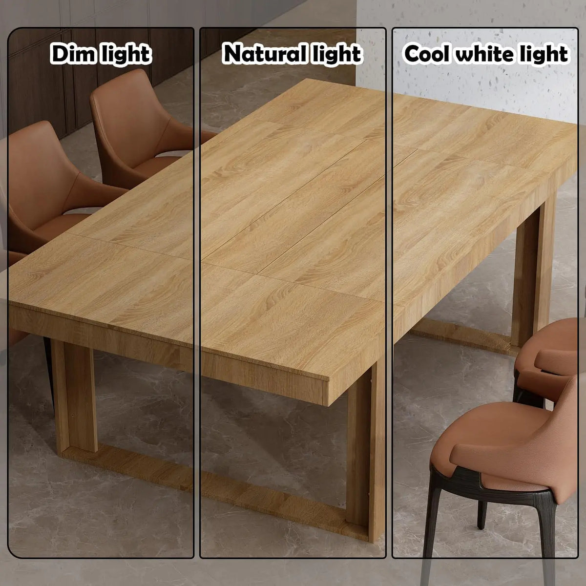 86.6" Modern Wood Dining Table